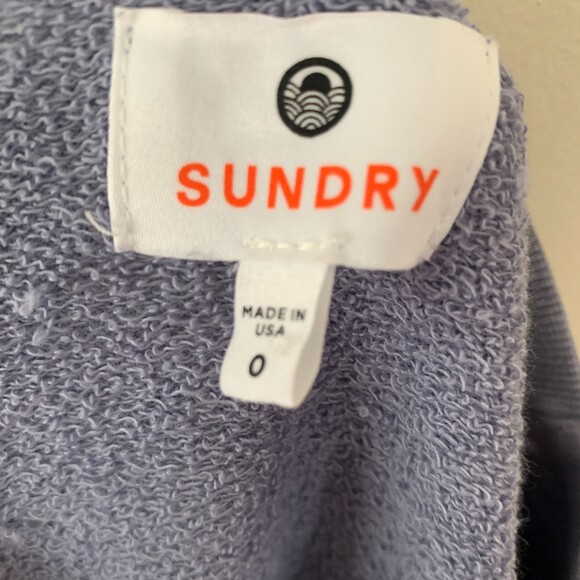 Anthropologie Sundry Mosley embroidered oversized sweatshirt blue size XS - Picture 8 of 12